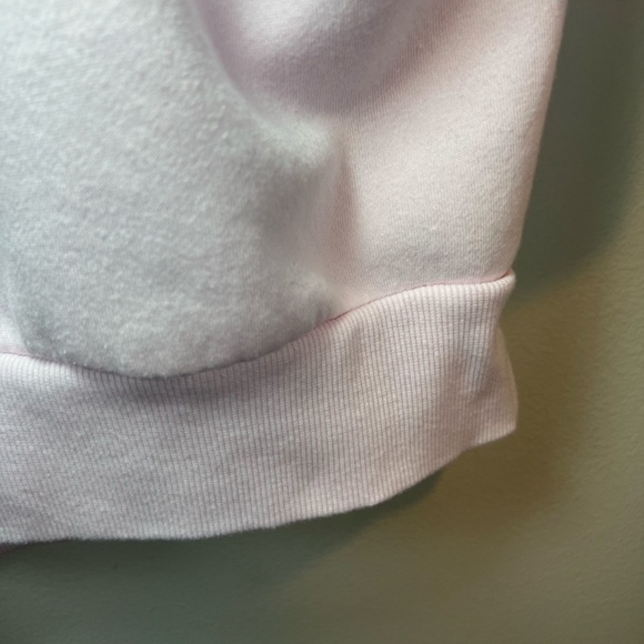 Vinyl Icons Women's Big Bow Sweatshirt Pink Black Fleece Cropped Cozy Chic Small - Picture 5 of 12